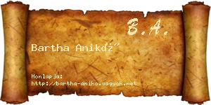 Bartha Anikó névjegykártya